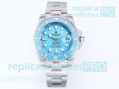 New Copy Rolex Blaken Submariner Date Turquoise Stainless Steel Watch